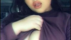 a chubby babe showcases her big natural tits in solo compilation