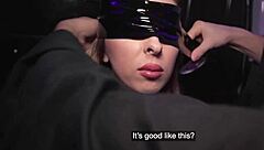 Waitress with great natural tits gets rough doggystyle in van on break