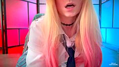 Hot Petite Student Bella Hentaigirl Intensely Stretches Her Holes with Toys in Doggystyle Cosplay.