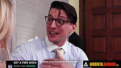 European friend gets gangbanged in rough anal orgy scene
