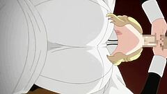 Maria the maid in Victorian attire in a erotic anime with German subtitles
