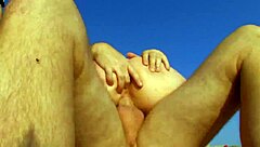 Outdoor sex with a shaved pussy European milf in HD