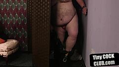 SPH dominas cuckold fat micro penis loser in group jerking