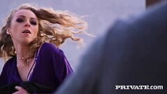 i watch angel emily's shaved pussy get rough anal creampie, her blonde hair flying as she cums