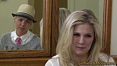 Teen girl enjoys self-pleasure with fingers and toys