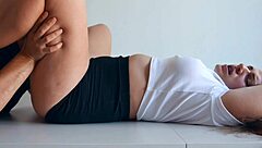 Instead of lunch, she fed him her squirting pussy with fisting