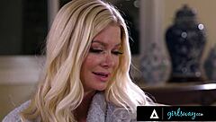 Girlsway recovering milf has passionate rough sex with lovely stepbae to help her memory