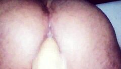 Ebony slut throat-fucked in interview