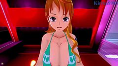 Beautiful anime milk jugs and a hot creampie 3D scene with Nami from One Piece
