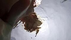 Samantha Rone's solo pleasure in the pool