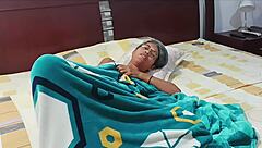Stepmother's naughty play with her stepson and amateur wife