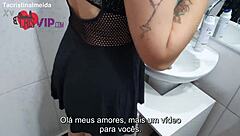 cristina almeida flashes in a shoe store, teasing the salesman with her exhibitionist style and hairy beaver