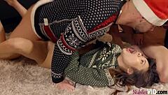 Kacie Castle and Vina Sky in family pies night before Christmas