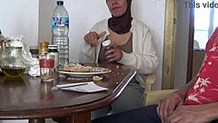 Hairy pussy MILF gets extreme dildo action from stepson
