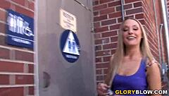 Tristyn Kennedy intensely sucks big black cock at gloryhole