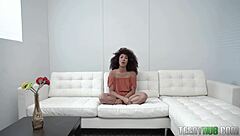 Nia Nixon is a hot girl with curly hair and she is riding the dick like an amateur