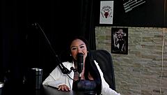 Brazilian Transsexual Sits on Dick in Bisexual Group Scene.