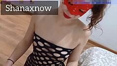 Teen in Fishnet Sucks and Fucks for Explosive Orgasm and Facial