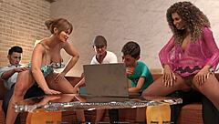 check out this outdoor group sex scene in perfect housewife game