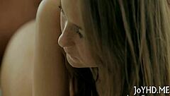 Young hottie gives eager blowjob and fucks tight pussy