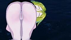 Anna prepares to exorcise you in shaman king style