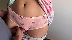 Horny step sis cums in kinky panties at home