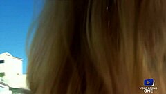 Masseur fucks blonde slut on balcony