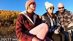 Redhead And Brunette Babes Lick Tits In Sauna Massage