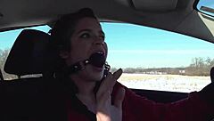 Driving around with ball gag in mouth