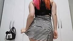 Young teen 18+ dances seductively, revealing her intimate areas