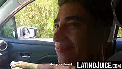 Tattooed Latino Cain Gomez Deepthroats Outdoors