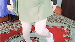 hey, check out this sissy crossdresser ladyboy twink in a sexy dress riding cowgirl on webcam