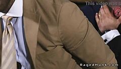 Gay foursome has anal sex in a real estate office and all wear suits