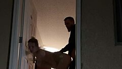 trying to get caught sex in the doorway at the hotel