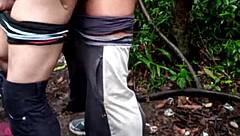 Machos Bent Over In Forest Orgy.