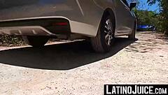 Tattooed Latino Cain Gomez Deepthroats Outdoors