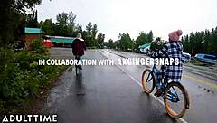 Redhead And Brunette Babes Lick Tits In Sauna Massage