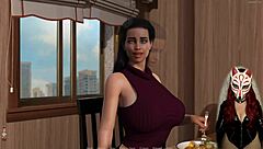 Gamer Girl Plays Porn Game Outdoors