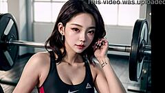 asian milfs at the gym with masturbation