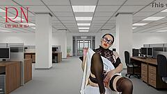 i watch my naked secretary seduce the boss, showing her pussy, tits, and cunt