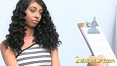 Hot officer fucks petite teen thief after catching her red-handed