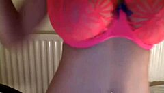 Beautiful girl with large breast in a hot scene