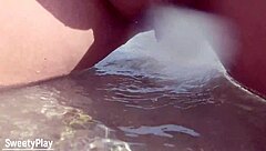 SHAVED PUSSY FLASHED on Public Beach by Curvy Wife