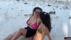i watched my busty stepmom and stepdaughter get golden showers on the public beach.