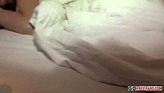 Young Petite 18+ Woman's Pussy Licked and Fingered Hard in Bed. She Takes It Doggy Style!