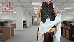 i watch my naked secretary seduce the boss, showing her pussy, tits, and cunt