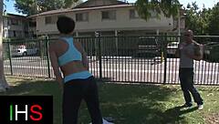 Tall girl enjoying pussy fucking with cumshot