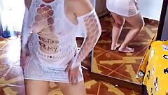 Undressing Sensual Bodysuit And Black Panties For Anal