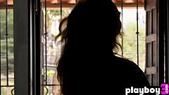 redhead milf erna ohara reveals hairy beaver after teasing strip