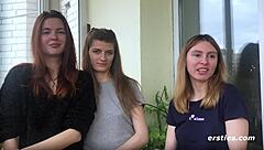 Uninhibited threesome girls horny as hell